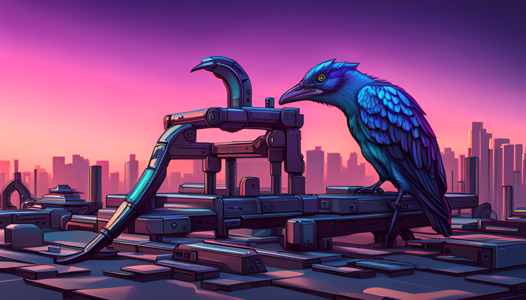 A cyberpunk bird